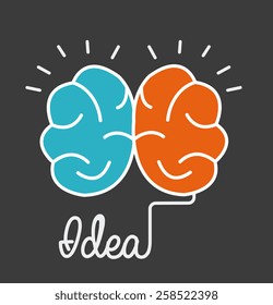 Brain design over gray background, vector illustration.