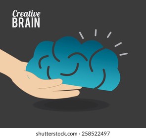 Brain design over gray background, vector illustration.