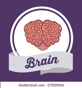 brain design over purple background, vector illustration
