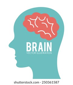 Brain design over white background, vector illustration.