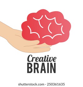 Brain design over white background, vector illustration.