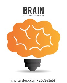 Brain design over white background, vector illustration.