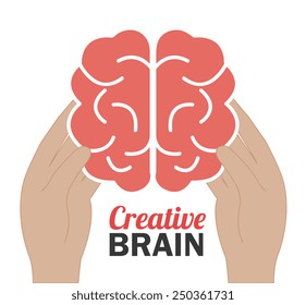 Brain design over white background, vector illustration.