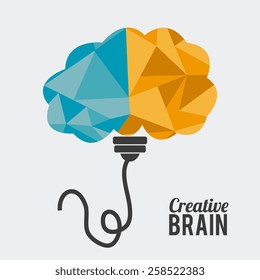 Brain design over white background, vector illustration.