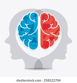 Brain design over white background, vector illustration.