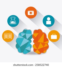 Brain design over white background, vector illustration.
