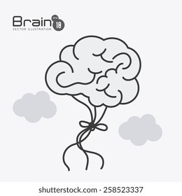 Brain design over white background, vector illustration.