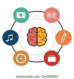 Brain design over white background, vector illustration.
