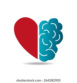 Brain design over white background, vector illustration.