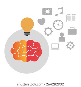 Brain design over white background, vector illustration.