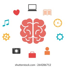 Brain design over white background, vector illustration.