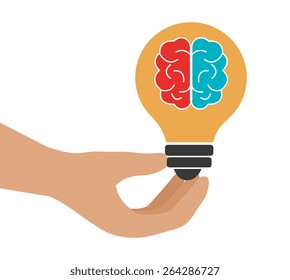Brain design over white background, vector illustration.