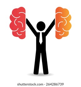 Brain design over white background, vector illustration.