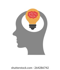 Brain design over white background, vector illustration.