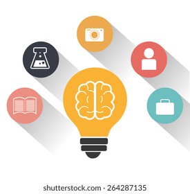 Brain design over white background, vector illustration. Brain design over white background, vector illustration.