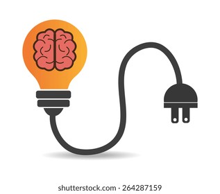 Brain design over white background, vector illustration.