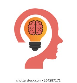 Brain design over white background, vector illustration.