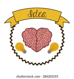 Brain design over white background, vector illustration