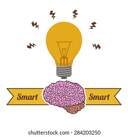 Brain design over white background, vector illustration