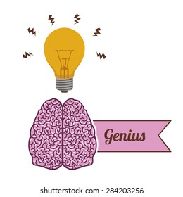 Brain design over white background, vector illustration