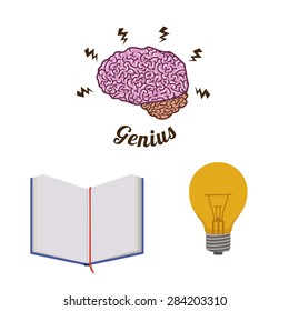 Brain design over white background, vector illustration
