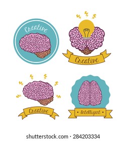 Brain design over white background, vector illustration