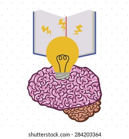 Brain design over white background, vector illustration