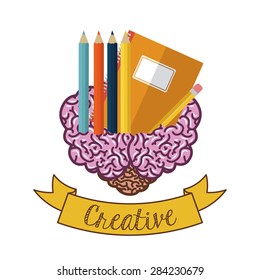 Brain design over white background, vector illustration