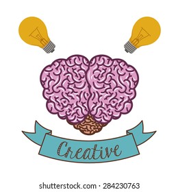 Brain design over white background, vector illustration