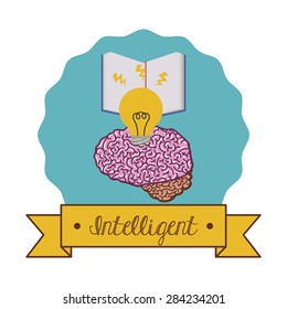 Brain design over white background, vector illustration