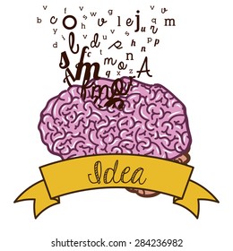 Brain design over white background, vector illustration