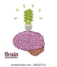 Brain design over white background, vector illustration