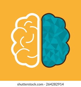 Brain design over yellow background, vector illustration.