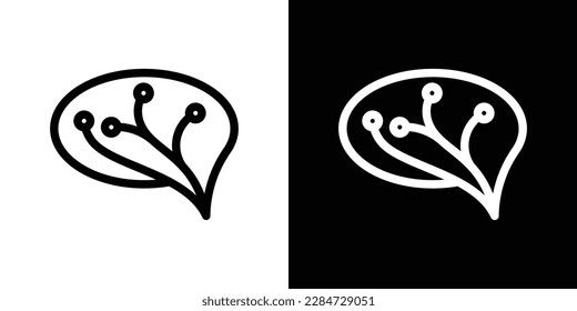 brain design technology line icon vector illustration 2