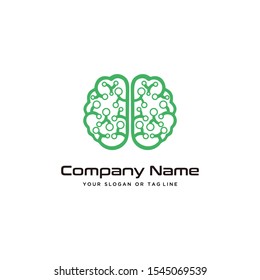 brain design technology logo modern vector template