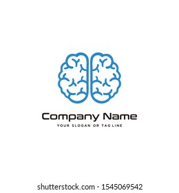 brain design technology logo modern vector template