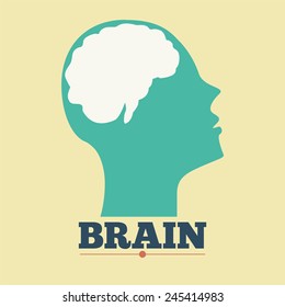 Brain design vintage background vector illustration