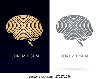 Brain, designed using  cycle line, sign, logo, symbol, icon, graphic, vector.