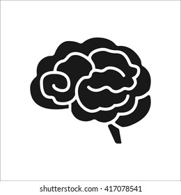 Brain detailed sign simple icon on  background