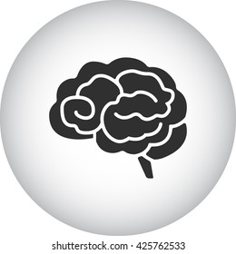 Brain detailed sign simple icon on  background