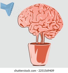 Brain development concept, Education, Health vector, Illustration