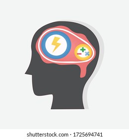 brain development and  intelligence concept,Calculate and manage systematically,Vector illustration.