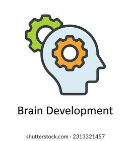 Brain Development  Vector   Fill outline  Icon Design illustration. Digital Marketing  Symbol on White background EPS 10 File