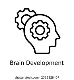 Brain Development  Vector    outline  Icon Design illustration. Digital Marketing  Symbol on White background EPS 10 File
