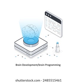 Brain DevelopmentBrain programming  isometric stock illustration. EPS File stock illustration