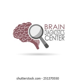 Brain diagnostics symbol design, vector illustration 