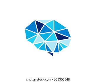 Brain Diamond Icon Logo Design Element