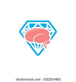 Brain Diamond Logo Icon Design