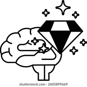 A brain with a diamond on top of it