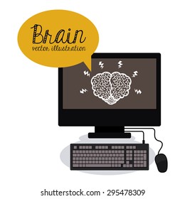 Brain digital design, vector illustration eps 10